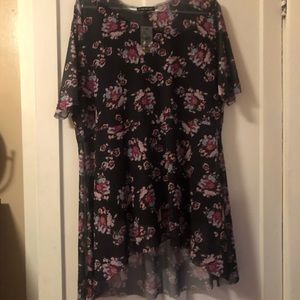 High low floral sheer lane Bryant top
